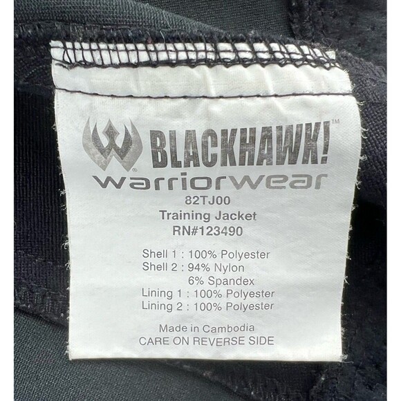 Blackhawk Warrior Wear Training Jacket Mens XL Black Full Zip 82TJ00 Utility - Picture 8 of 8